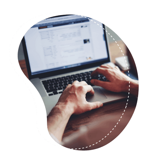 A person using a laptop